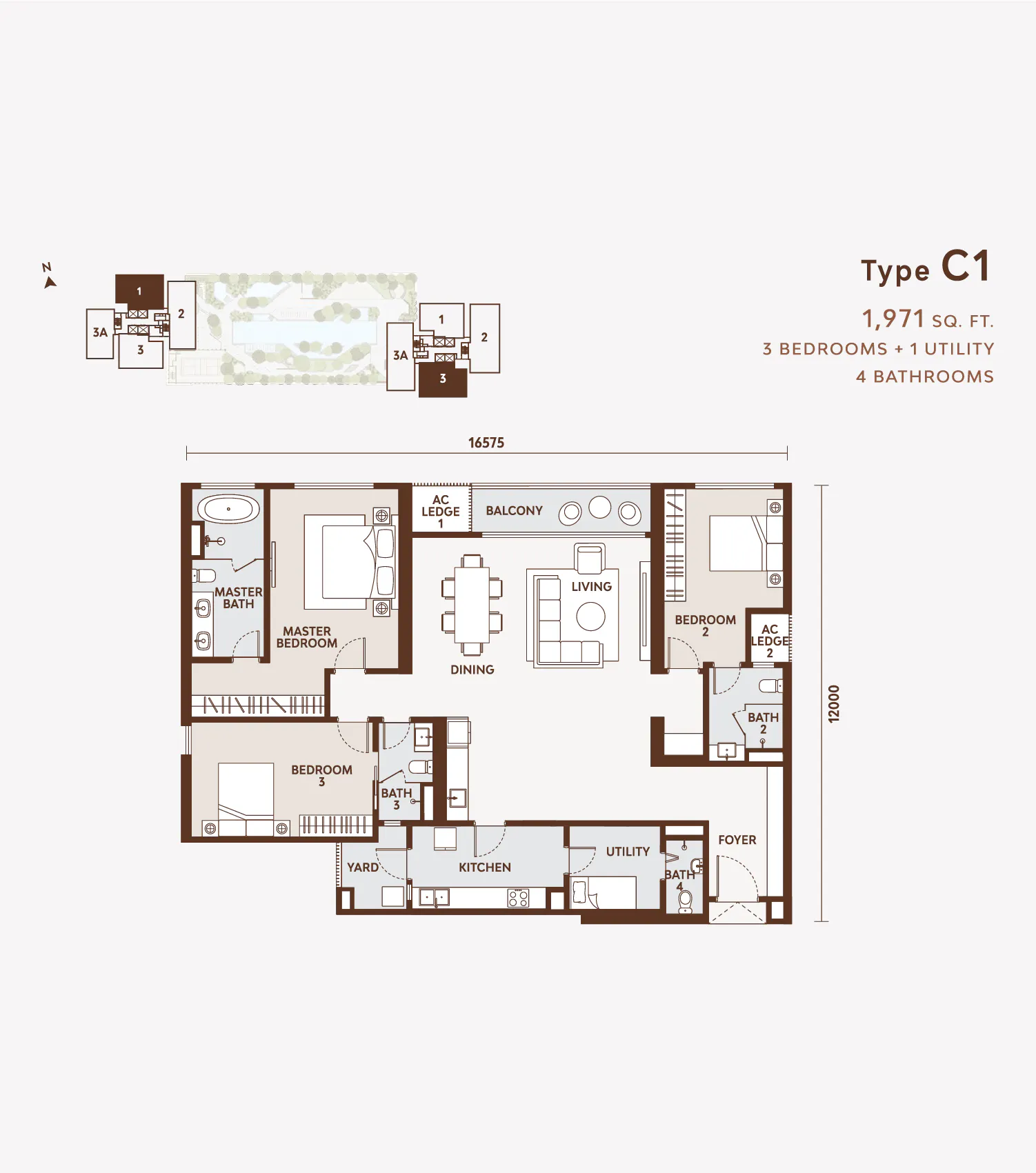 Allevia Type C floor plan in Mont Kiara, Kuala Lumpur