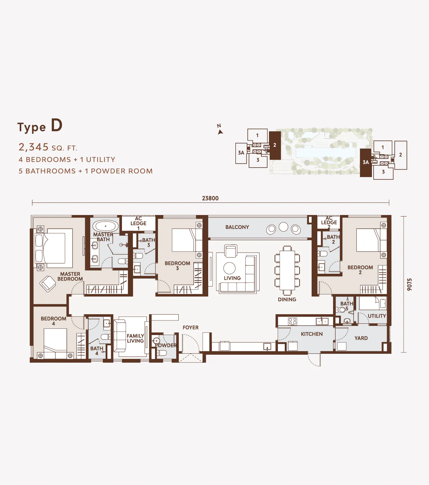 Allevia Type E floor plan in Mont Kiara, Kuala Lumpur
