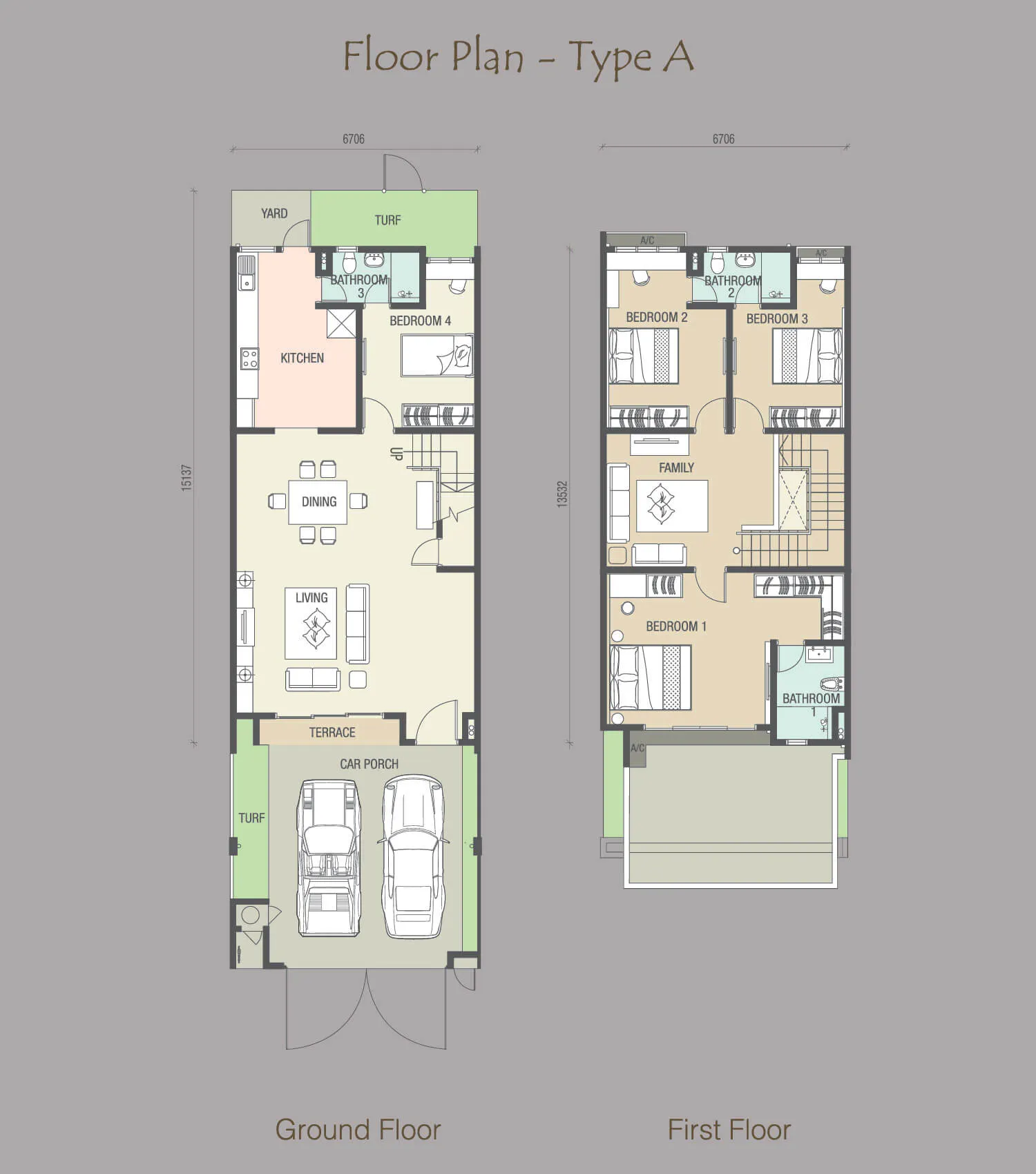 Camellia 2 Storey Terrace Homes Floor Plans Type A